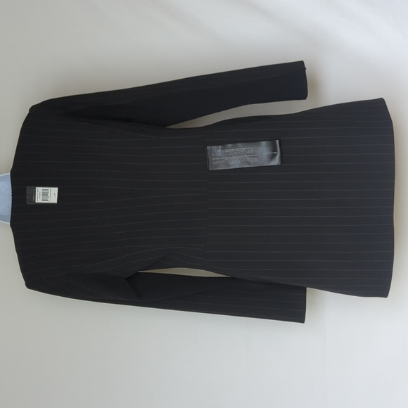 BCBGMaxAzria | Double-Breasted Blazer Jacket Dress, Black Pinstripe - Picture 9 of 11